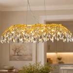 Rectangular Pear Dome Downward Branch Chandelier 1100 - Gold