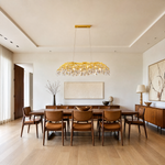 Rectangular Pear Dome Downward Branch Chandelier 1100 - Gold