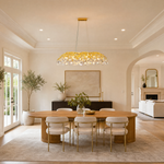 Rectangular Pear Dome Downward Branch Chandelier 1100 - Gold