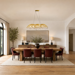 Rectangular Pear Dome Downward Branch Chandelier 1100 - Gold