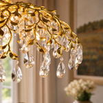 Rectangular Pear Dome Downward Branch Chandelier 1100 - Gold