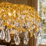 Rectangular Pear Dome Downward Branch Chandelier 1300 - Gold