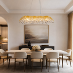 Rectangular Pear Dome Downward Branch Chandelier 1300 - Gold