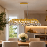 Rectangular Pear Dome Downward Branch Chandelier 1300 - Gold