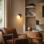 Rectangular Plate Corner Orb Alabaster Wall Sconce