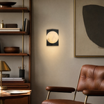 Rectangular Plate Front Orb Alabaster Wall Sconce