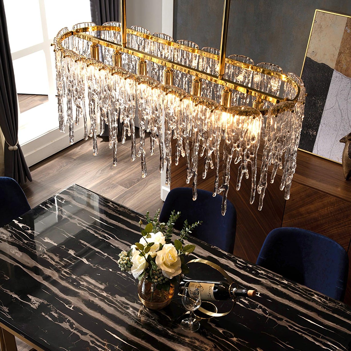 Rectangular Icicle Glass Chandelier - YIOSI