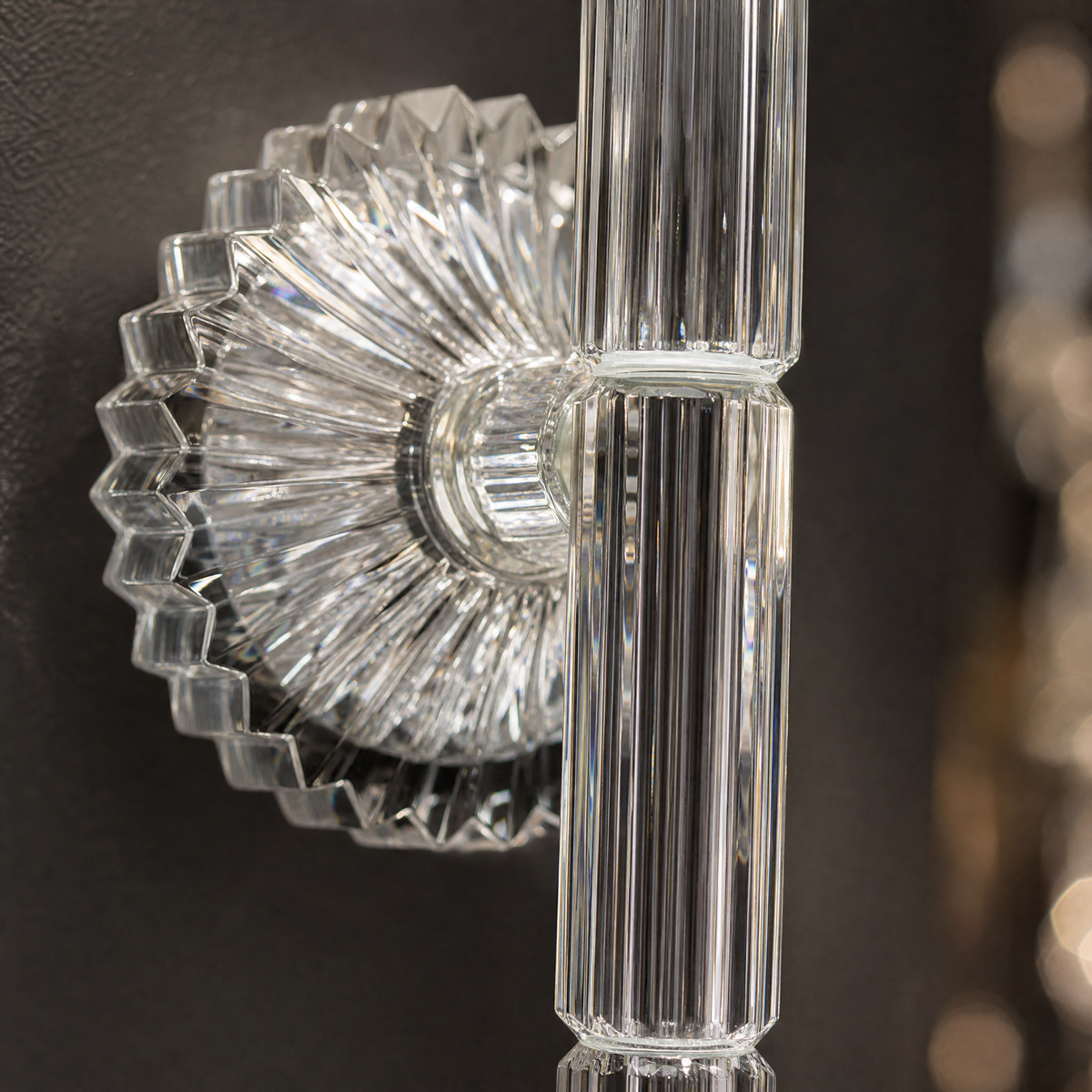 Red Crystal Pleated Fabric Glass Wall Sconce