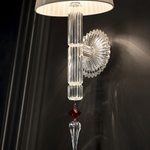 Red Crystal Pleated Fabric Glass Wall Sconce