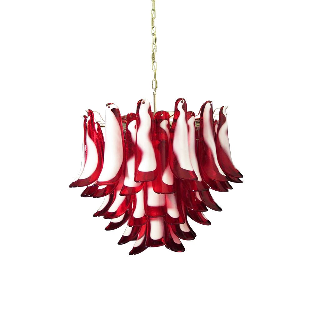 Red Glass Murano Petals Chandelier - YIOSI