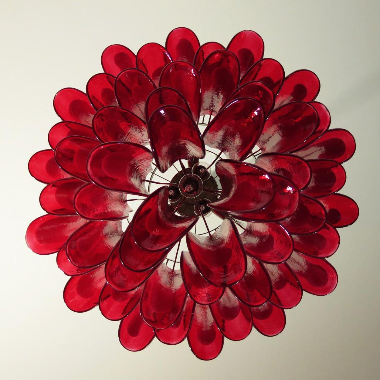 Red Glass Murano Petals Chandelier - YIOSI