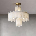Regina Alabaster Chandelier – Elegant Brass & White Alabaster Light Fixture