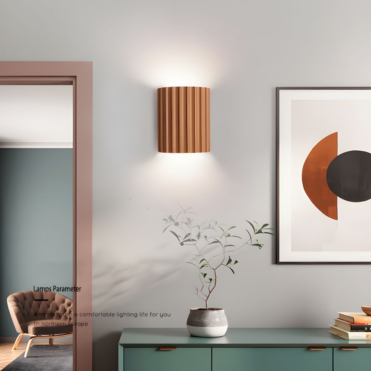 Resin Ribbed Wall Lamp - YIOSI