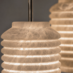 Ribbed Cylinder Pendant Alabaster