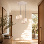 Ribbed Cylinder Pendant Alabaster