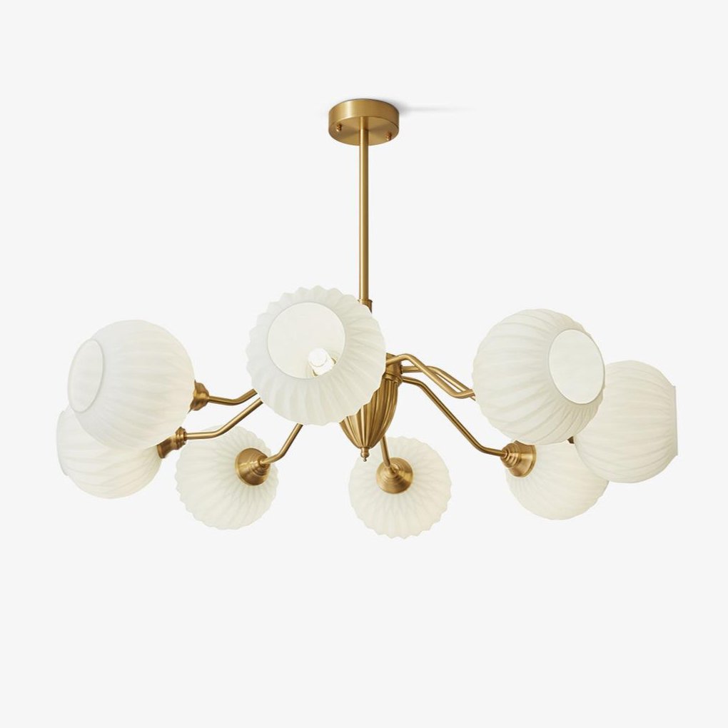 Ribbed Glass Ball Chandelier - YIOSI