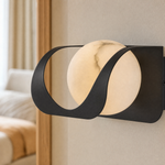 Ribbon Curve Flowing Drape Alabaster Wall Sconce