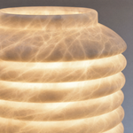 Ridged Jar Table Alabaster