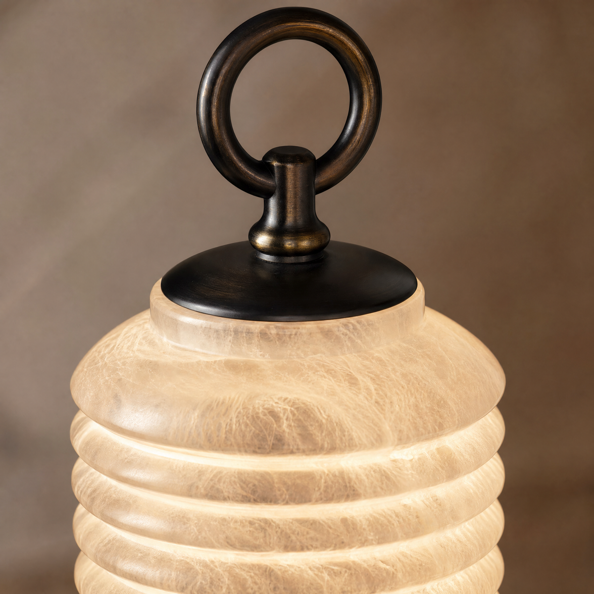 Ridged Lantern Table Alabaster