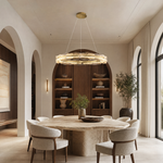 Ridley Stainless Steel Glass Chandelier