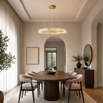 Ridley Stainless Steel Glass Chandelier