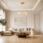 Ridley Stainless Steel Glass Chandelier