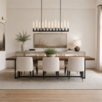 Right Angle Glass Linear Dining Pendant 1370 - Black (Fixed Glass)