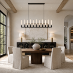 Right Angle Glass Linear Dining Pendant 1740 - Black (Fixed Glass)