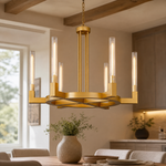 Right Angle Glass Round Pendant 600 - Copper