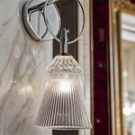 Ring Frame Ribbed Glass Bell Wall Sconce