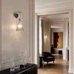 Ring Frame Ribbed Glass Bell Wall Sconce