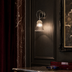 Ring Frame Ribbed Glass Bell Wall Sconce