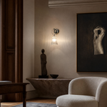 Ring Frame Ribbed Glass Bell Wall Sconce
