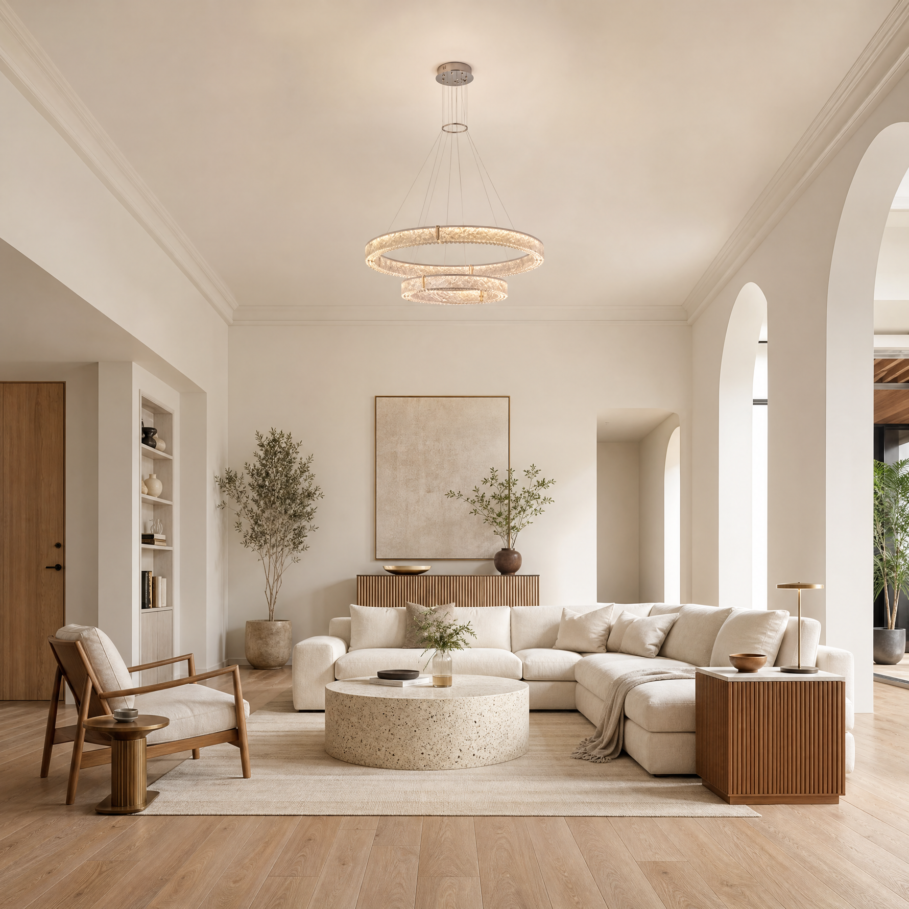 Roccia Stone Crystal Duo Chandelier