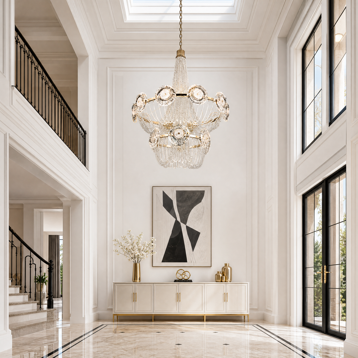 Rococo Dream Modern Sculptural Ring Chandelier