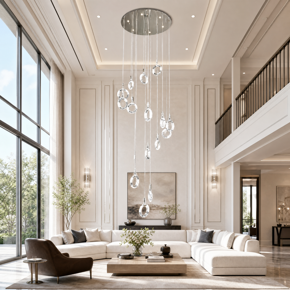 Rococo Dream Modern Sculptural Ring Chandelier