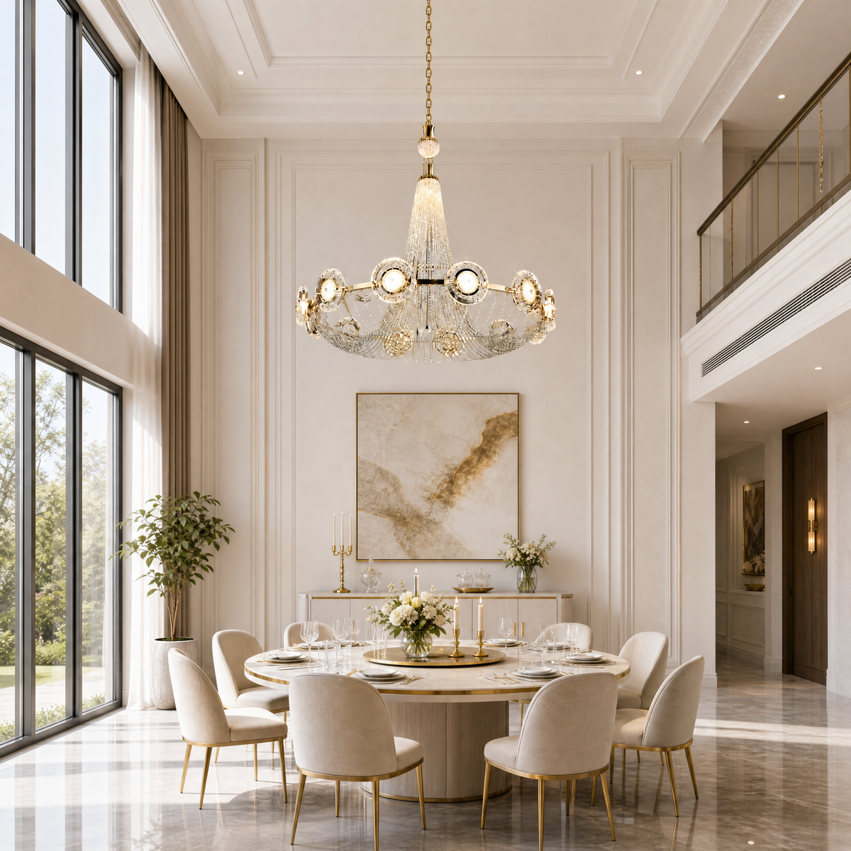 Rococo Dream Modern Sculptural Ring Chandelier
