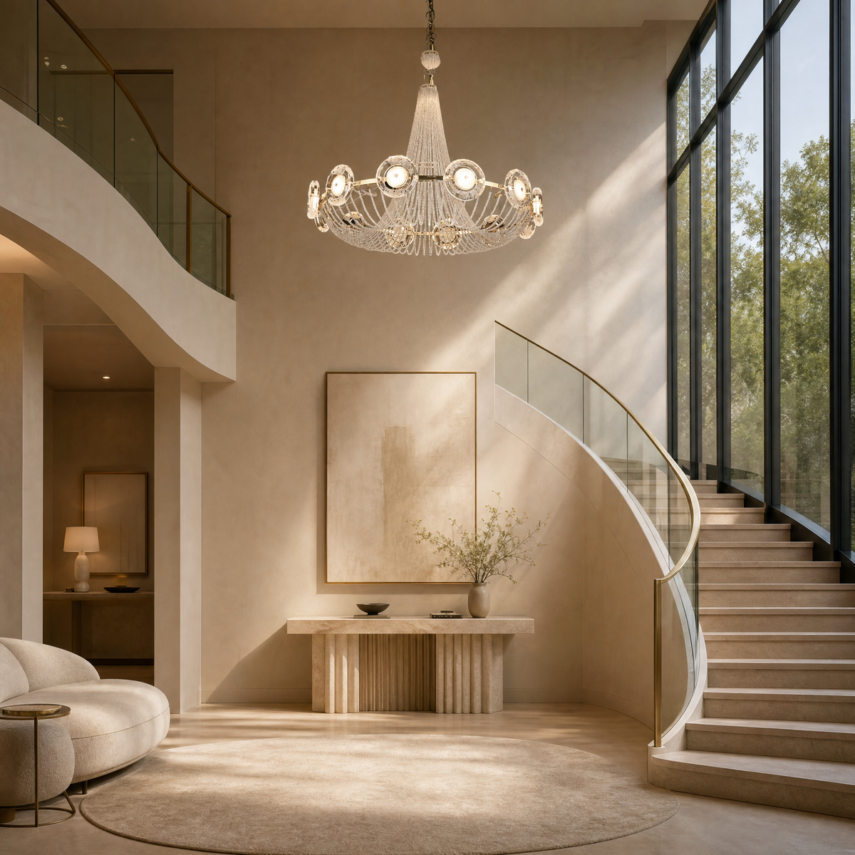 Rococo Dream Modern Sculptural Ring Chandelier