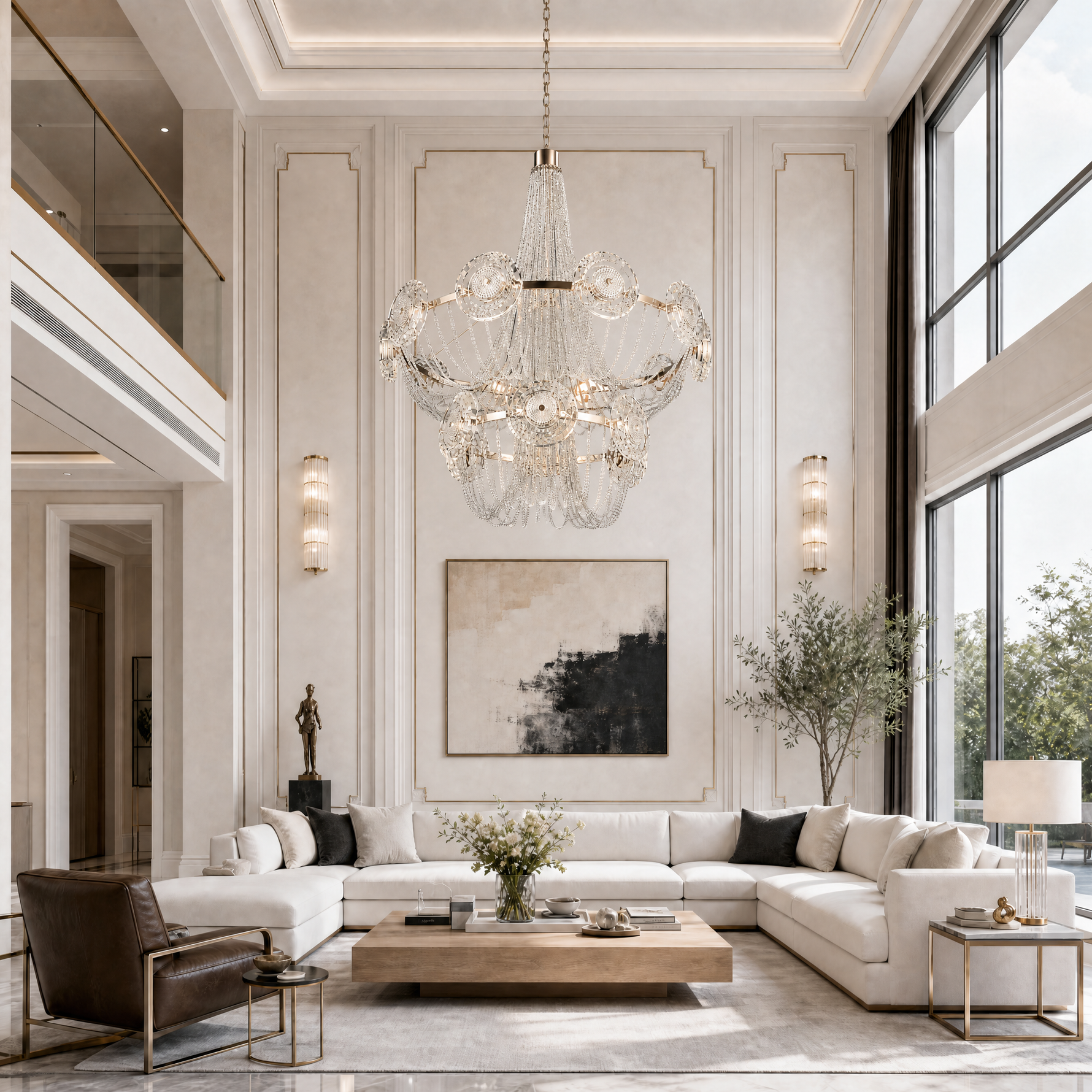 Rococo Dream Modern Sculptural Ring Chandelier