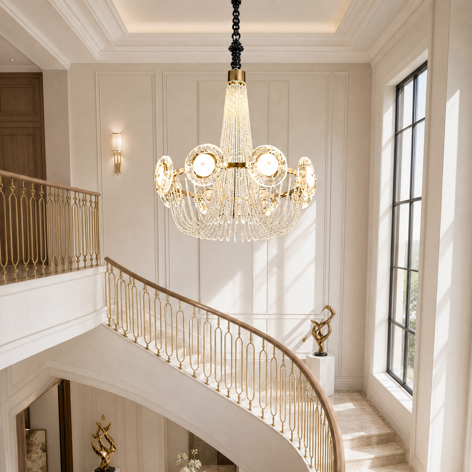 Rococo Dream Modern Sculptural Ring Chandelier