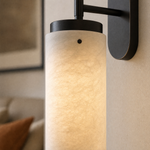Rod Pendant Tall Drop Alabaster Black Wall Sconce