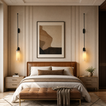 Rod Pendant Tall Drop Alabaster Black Wall Sconce