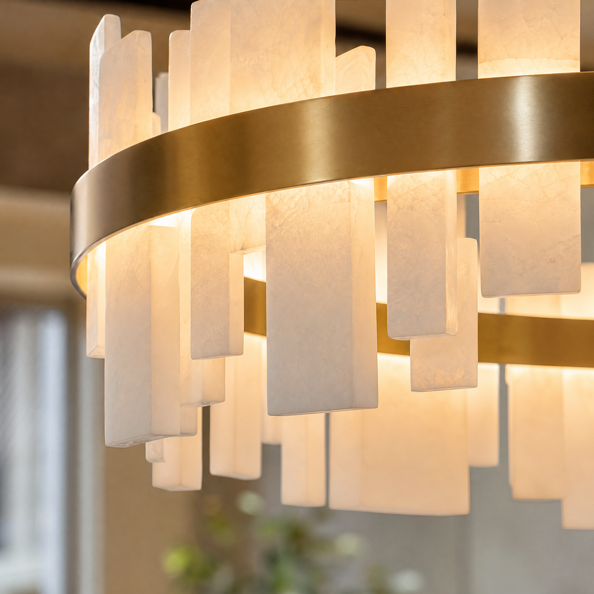 Round Block Chandelier