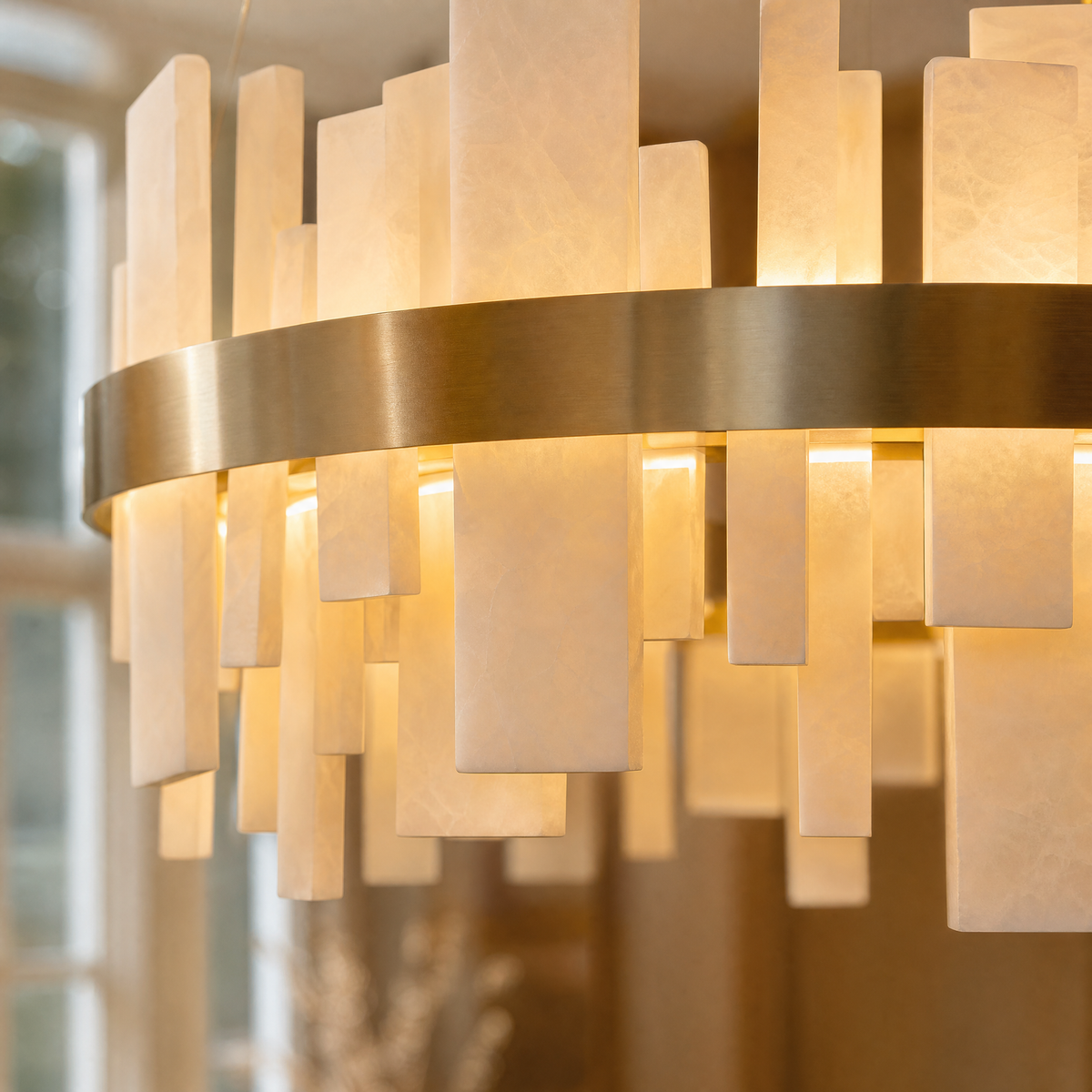 Round Block Chandelier