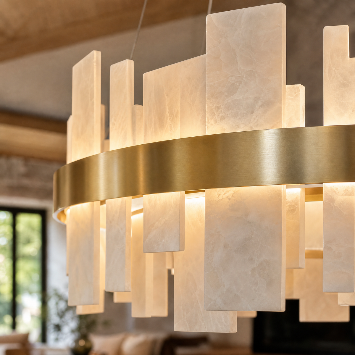 Round Block Chandelier