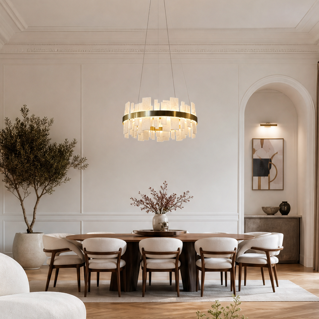 Round Block Chandelier