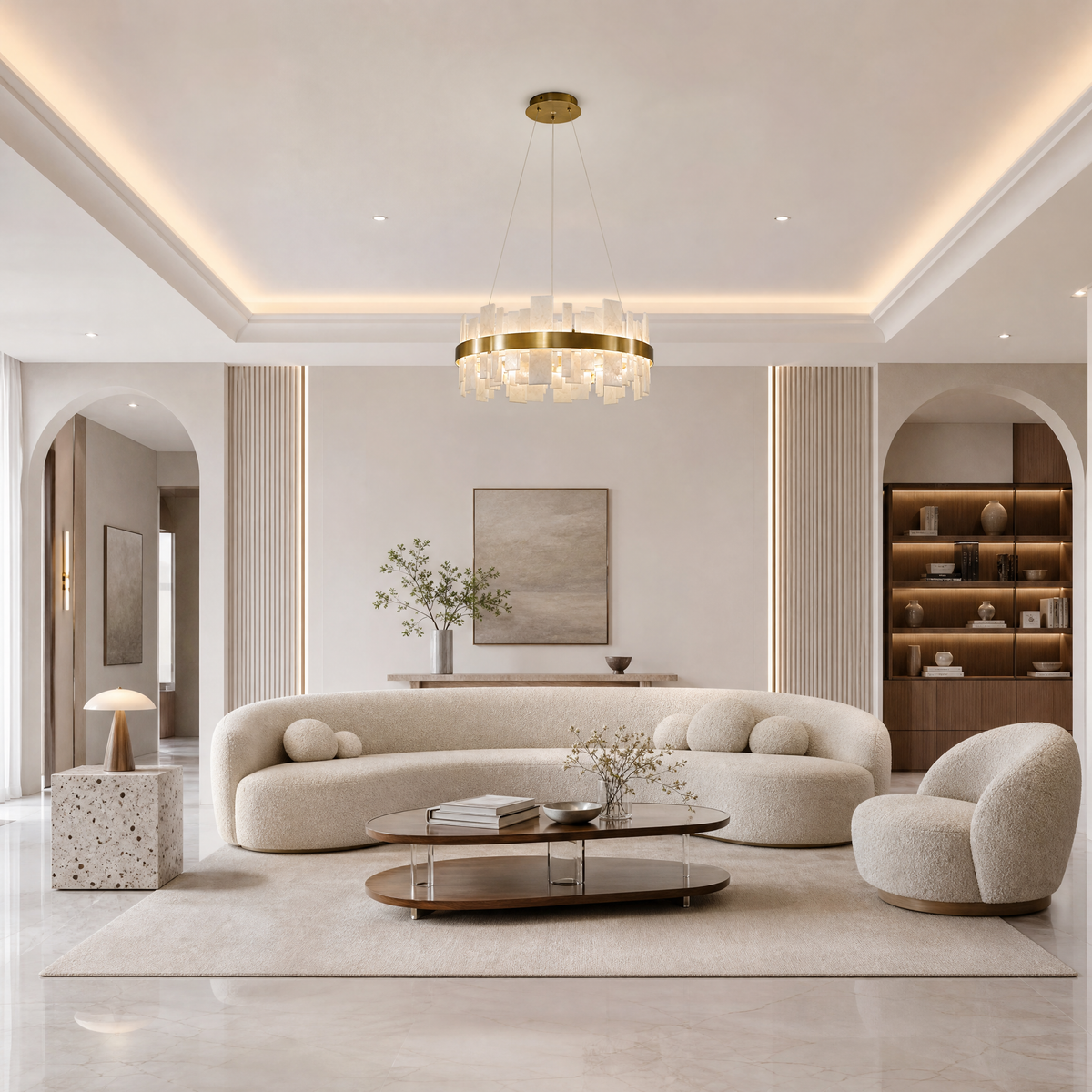 Round Block Chandelier
