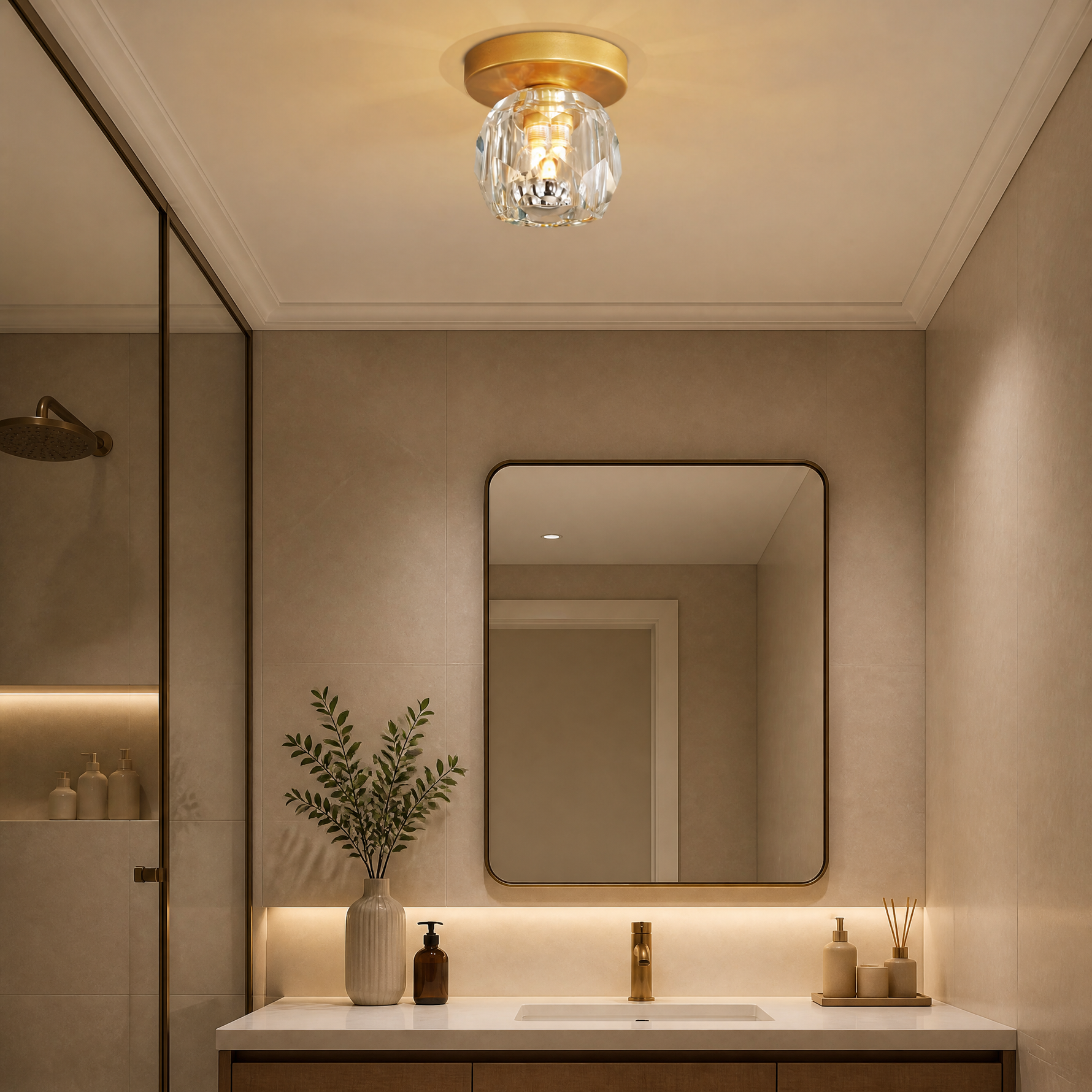 Round Golden Crystal Island Chandelier-1000
