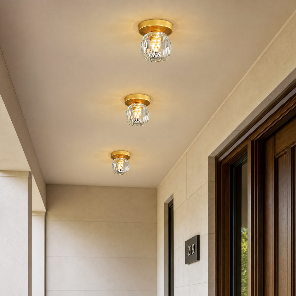 Round Golden Crystal Island Chandelier-1000