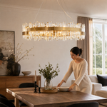 Round Golden Crystal Island Chandelier-1000